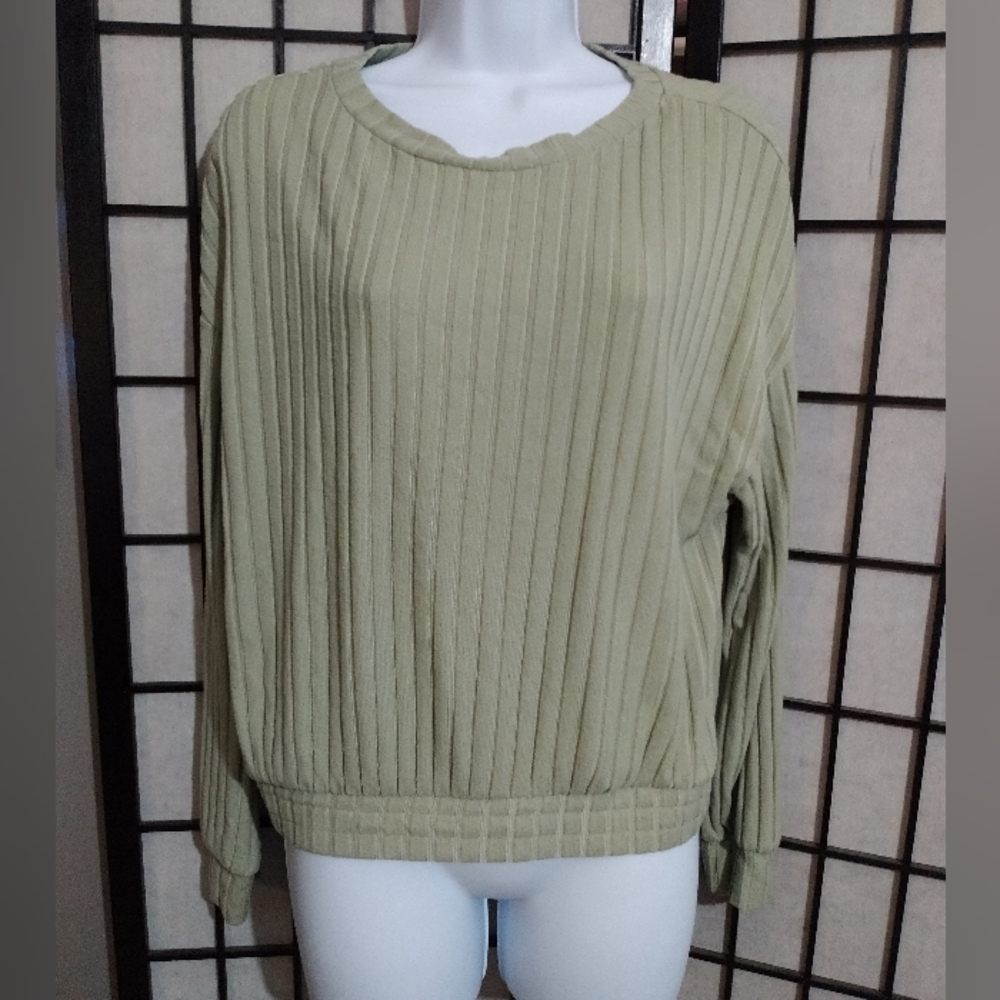 Sage Green Wide Ribbed Sweater sz S